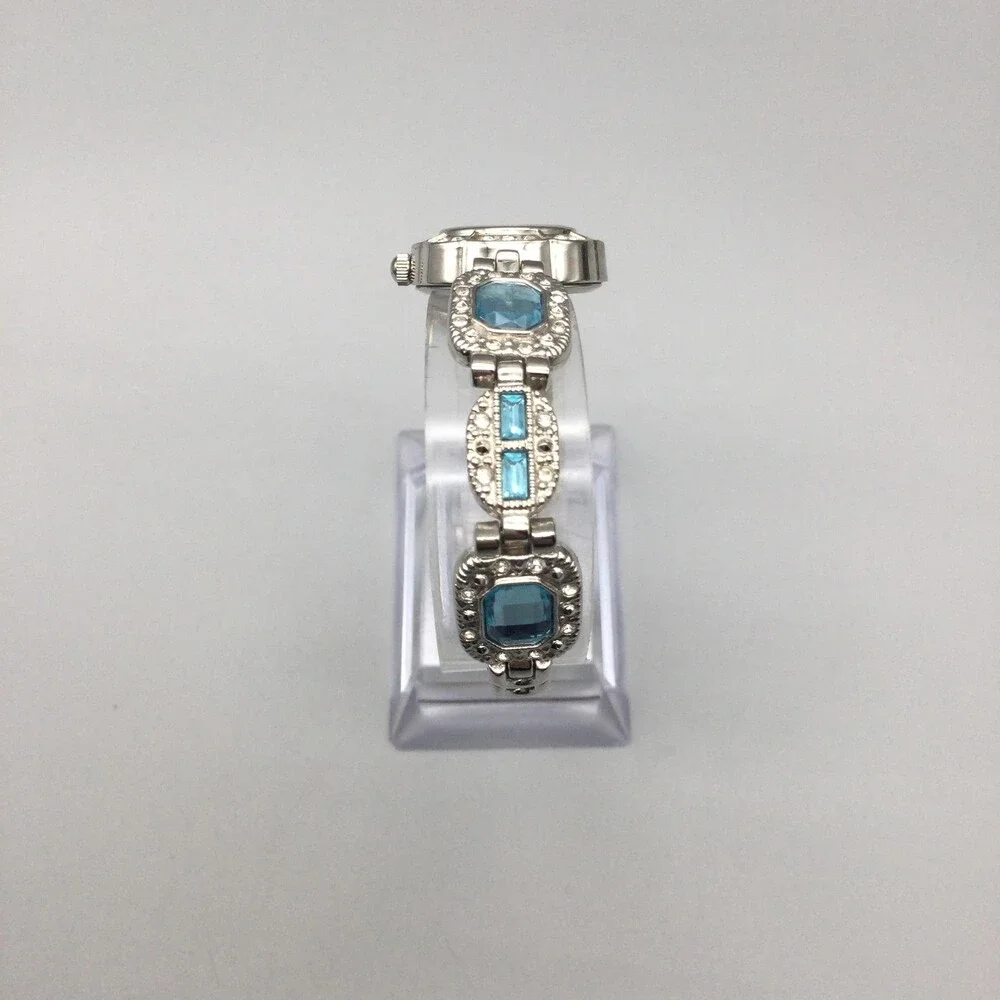 Gruen Womens Watch 21mm Mother Of Pearl Dial Blue Crystal New Battery 8